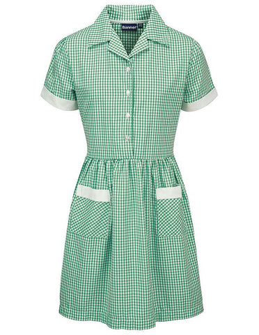 Ayr Corded Gingham Dress GREEN