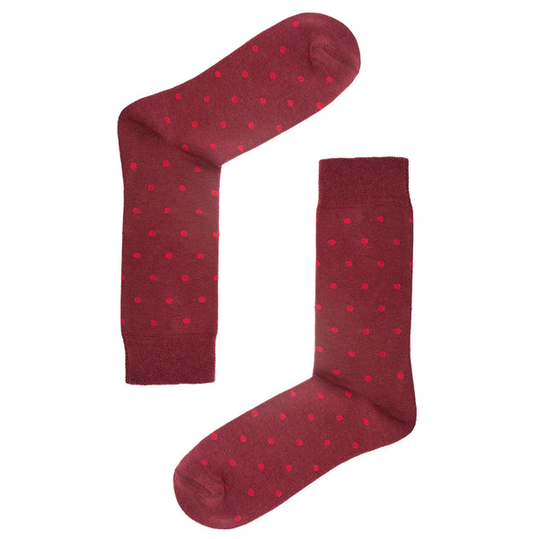 Burgundy Small Spot- Organic Cotton