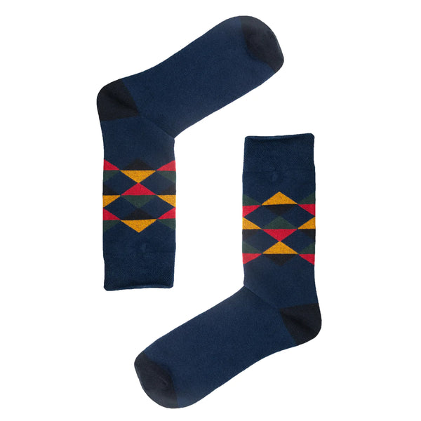Classic Blue Multi Diamond Pattern - Organic Cotton