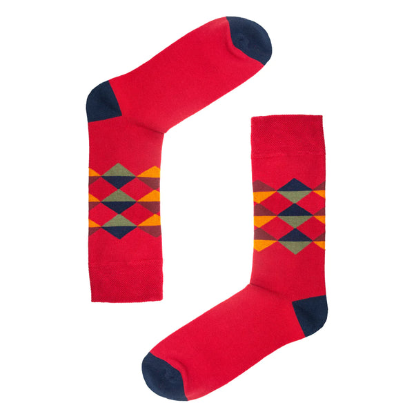 Red Multi Diamond Pattern - Organic Cotton