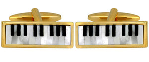 Piano Keyboard MoP & Onyx Gold Cufflinks