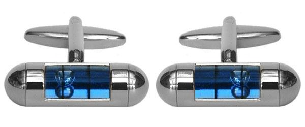 Spirit Level Blue Rhodium Cufflinks