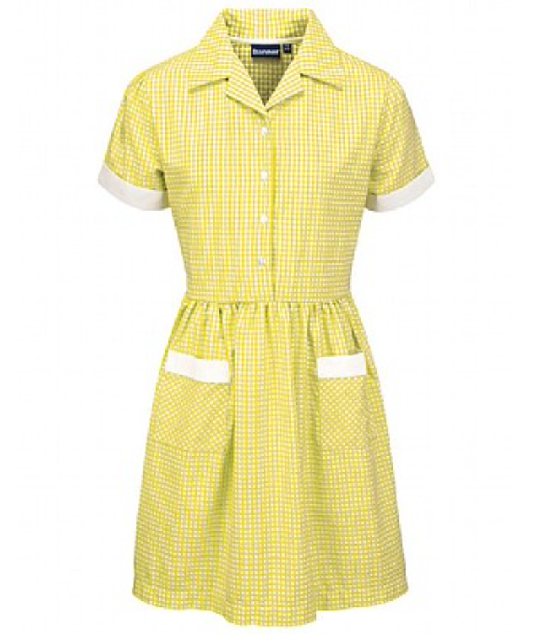Ayr Corded Gingham Dress YELLOW