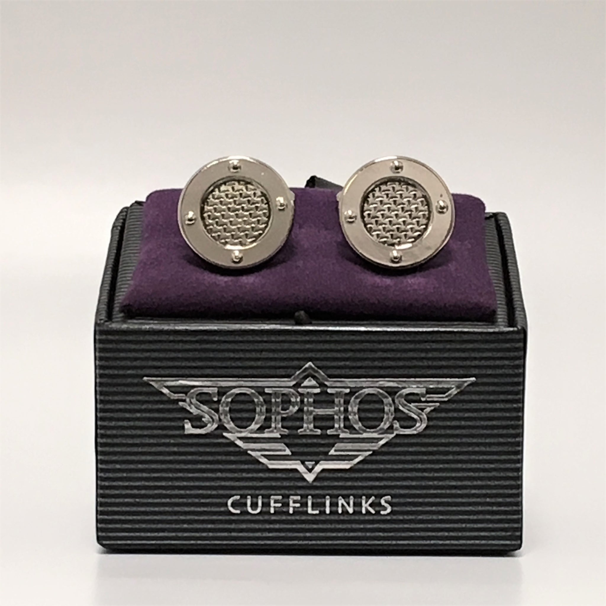 Silver Grey Port Hole Cufflinks