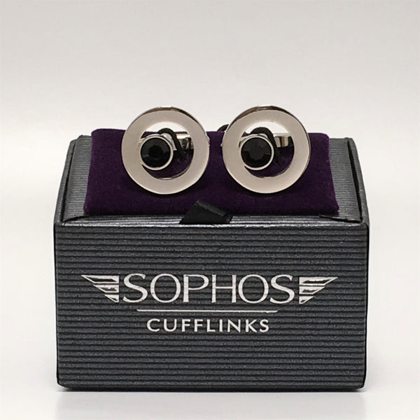 Silver Grey Ring with Black Dot Highlight
