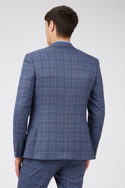 Slim Fit Navy Blue 2-Piece With Multi Overcheck