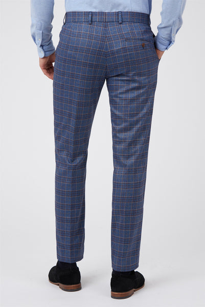 Slim Fit Navy Blue 2-Piece With Multi Overcheck