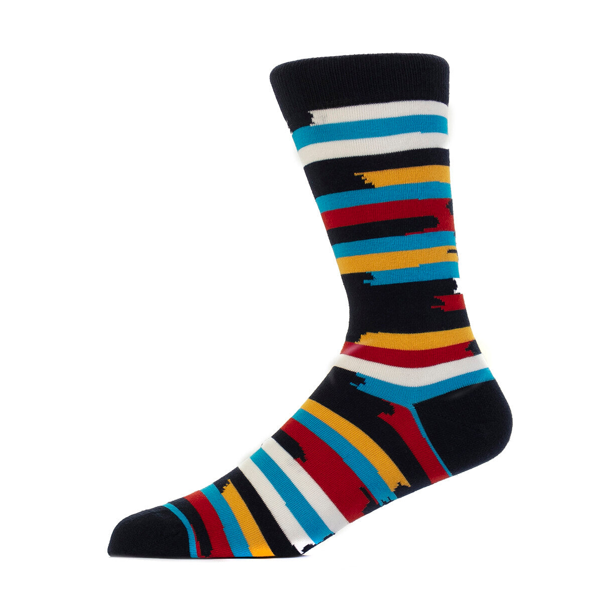 Fuzzy Stripe Navy/Yellow Multi - Organic Cotton