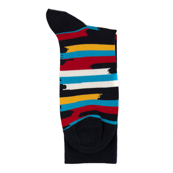 Fuzzy Stripe Navy/Yellow Multi - Organic Cotton