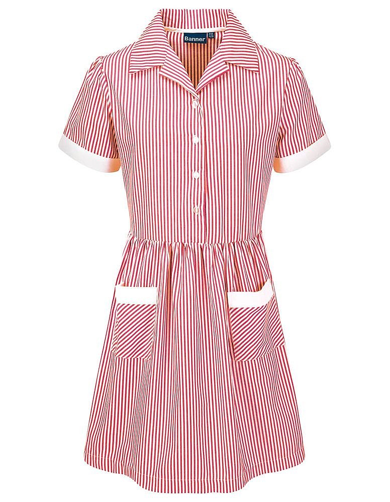 Kinsale Corded Stripe Dress RED